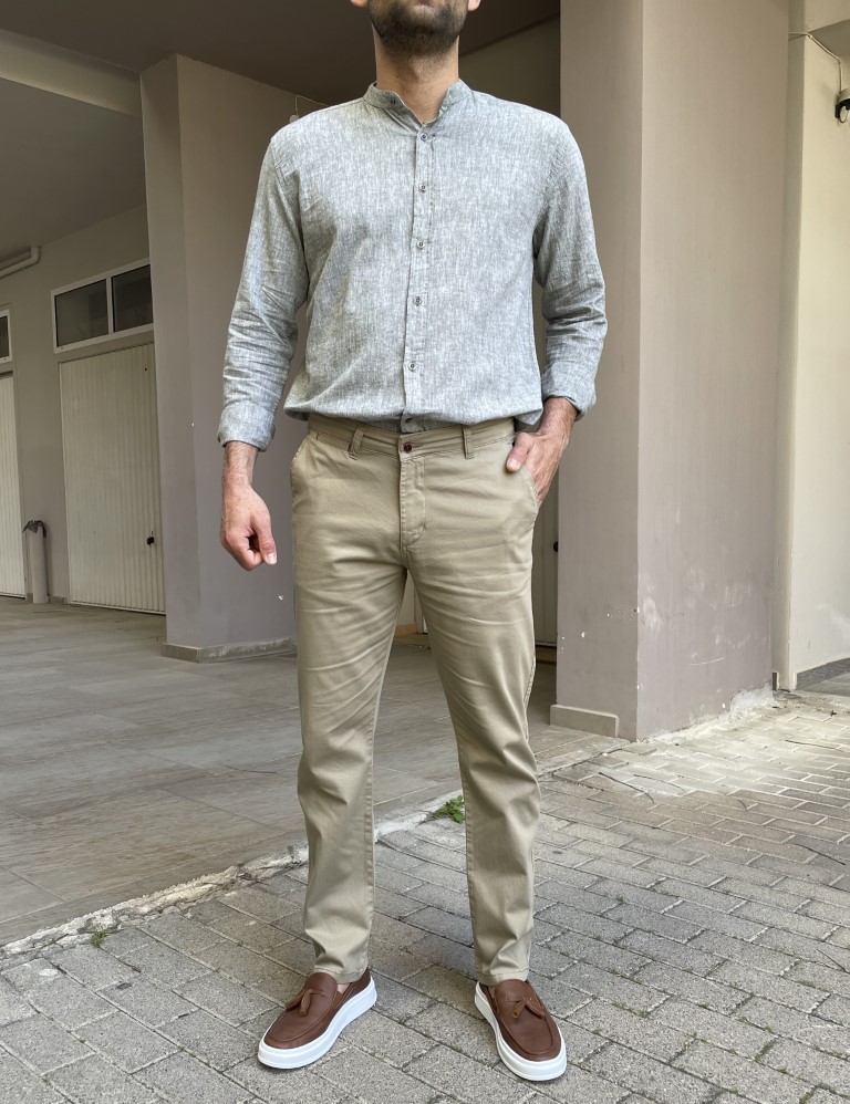 Dynamo ανδρικό μπεζ παντελόνι υφασμάτινο Chinos M1315 φωτογραφία